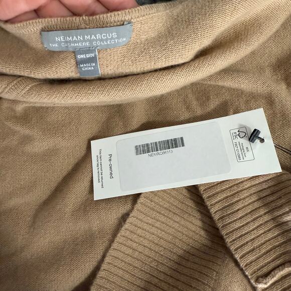 Neiman Marcus Cashmere Basic Open Cardigan, Camel - Picture 3 of 4
